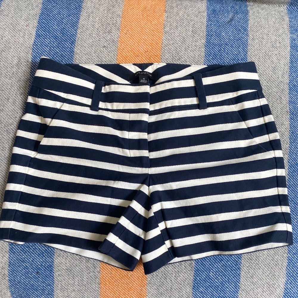 Ann Taylor Loft Blue Green Striped Shorts Size 0